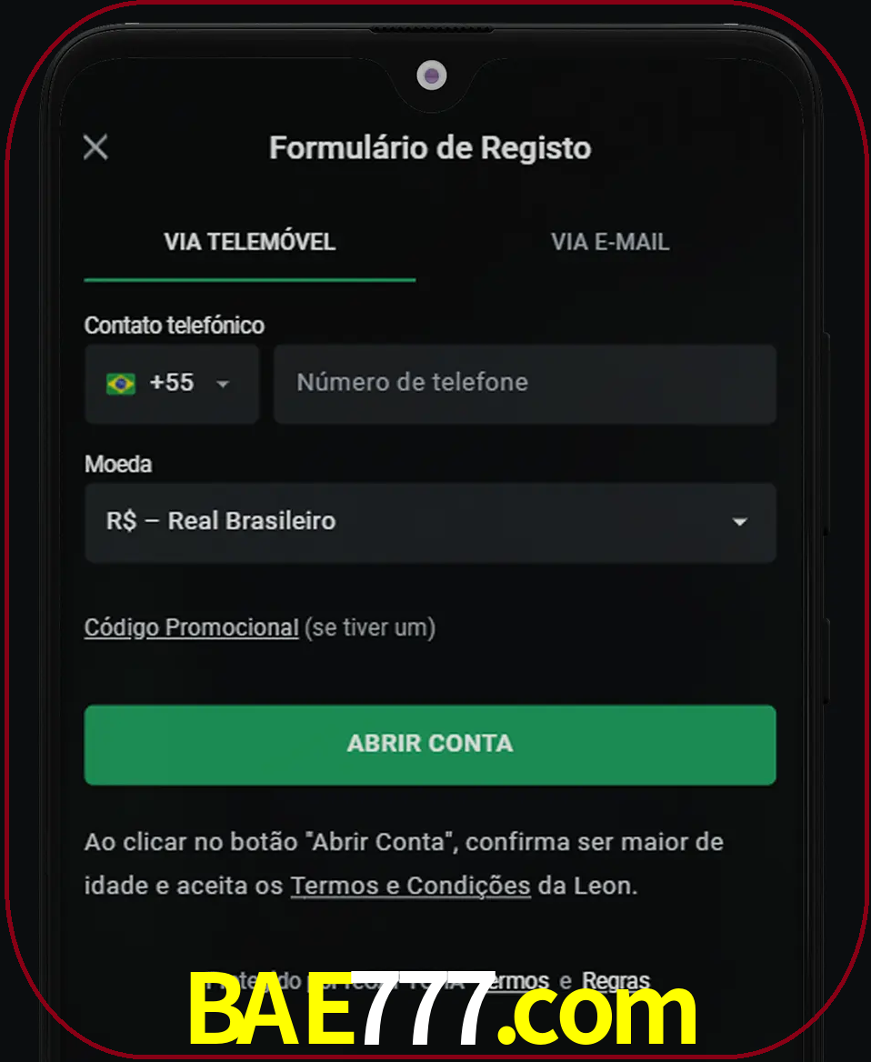 Abra o aplicativo e inicie o processo de registro.