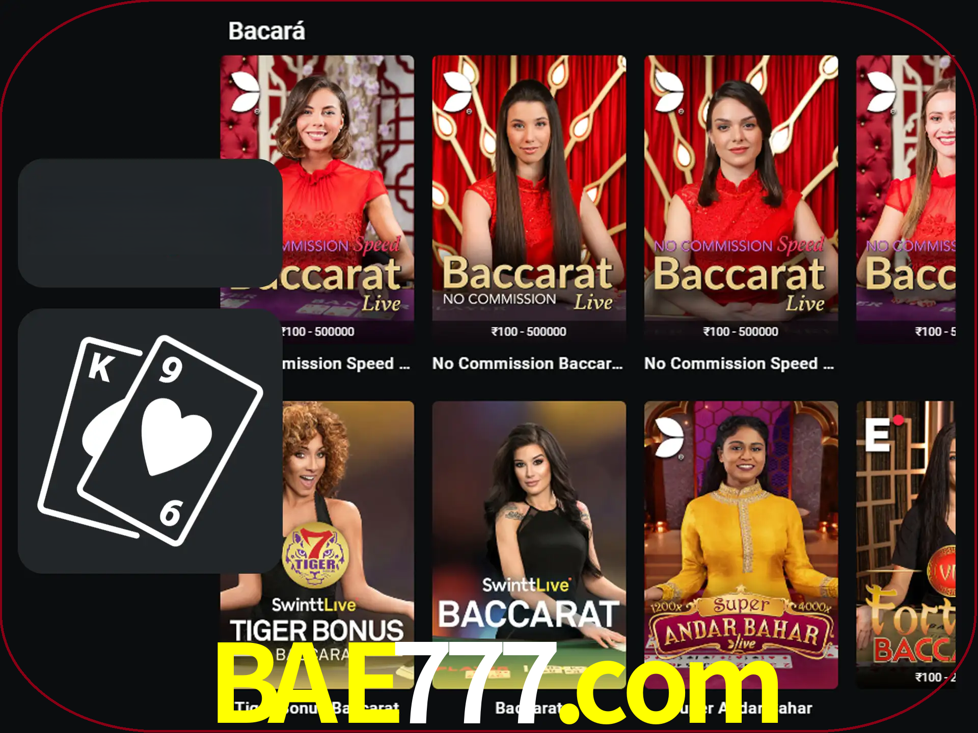 Ganhe muito dinheiro jogando jogos de bacará.