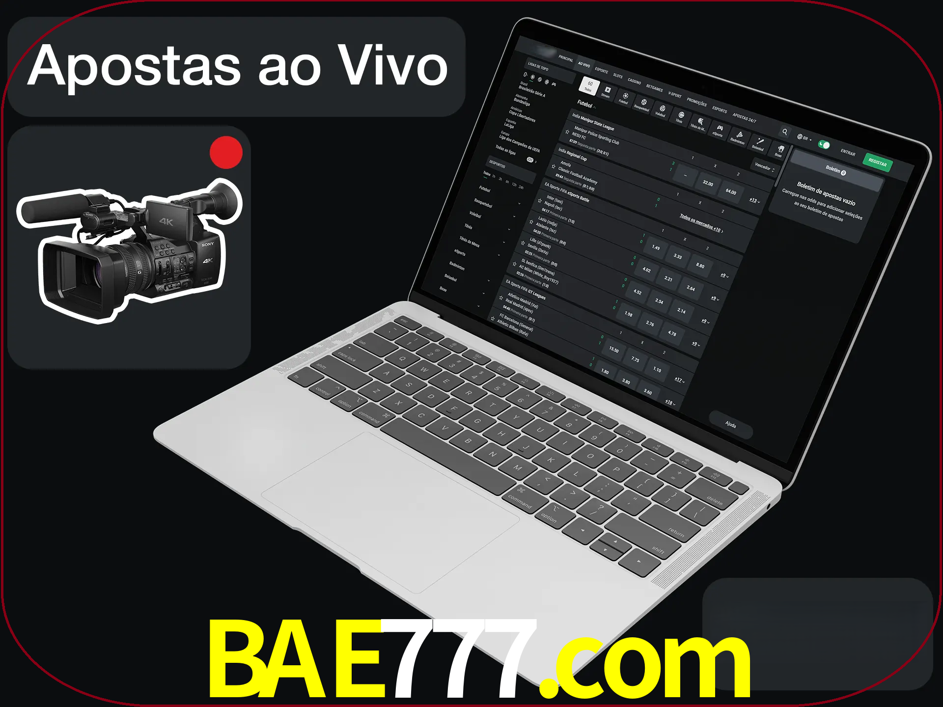 Aposte em formato ao vivo em nosso site.