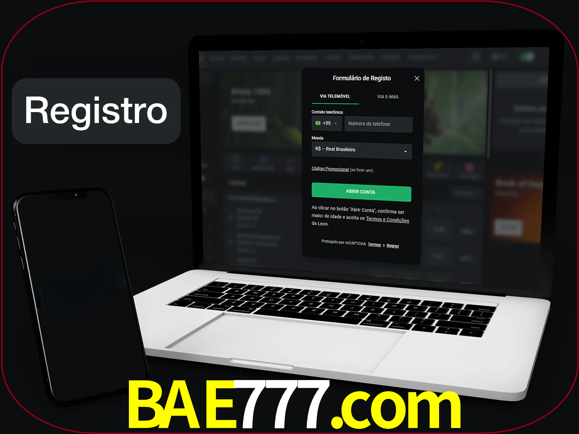 O registro na LeonBet é simples.