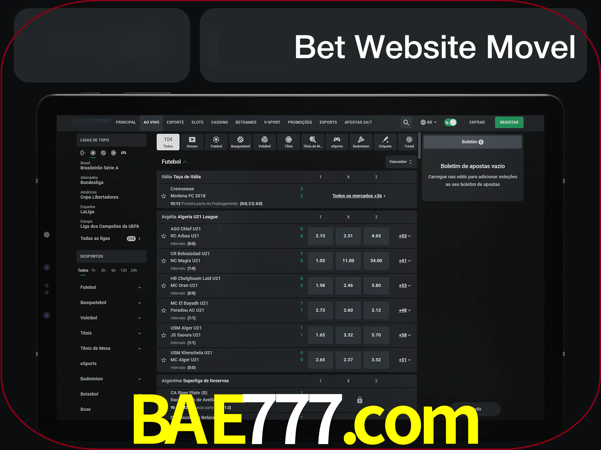 Use nosso website em qualquer dispositivo.