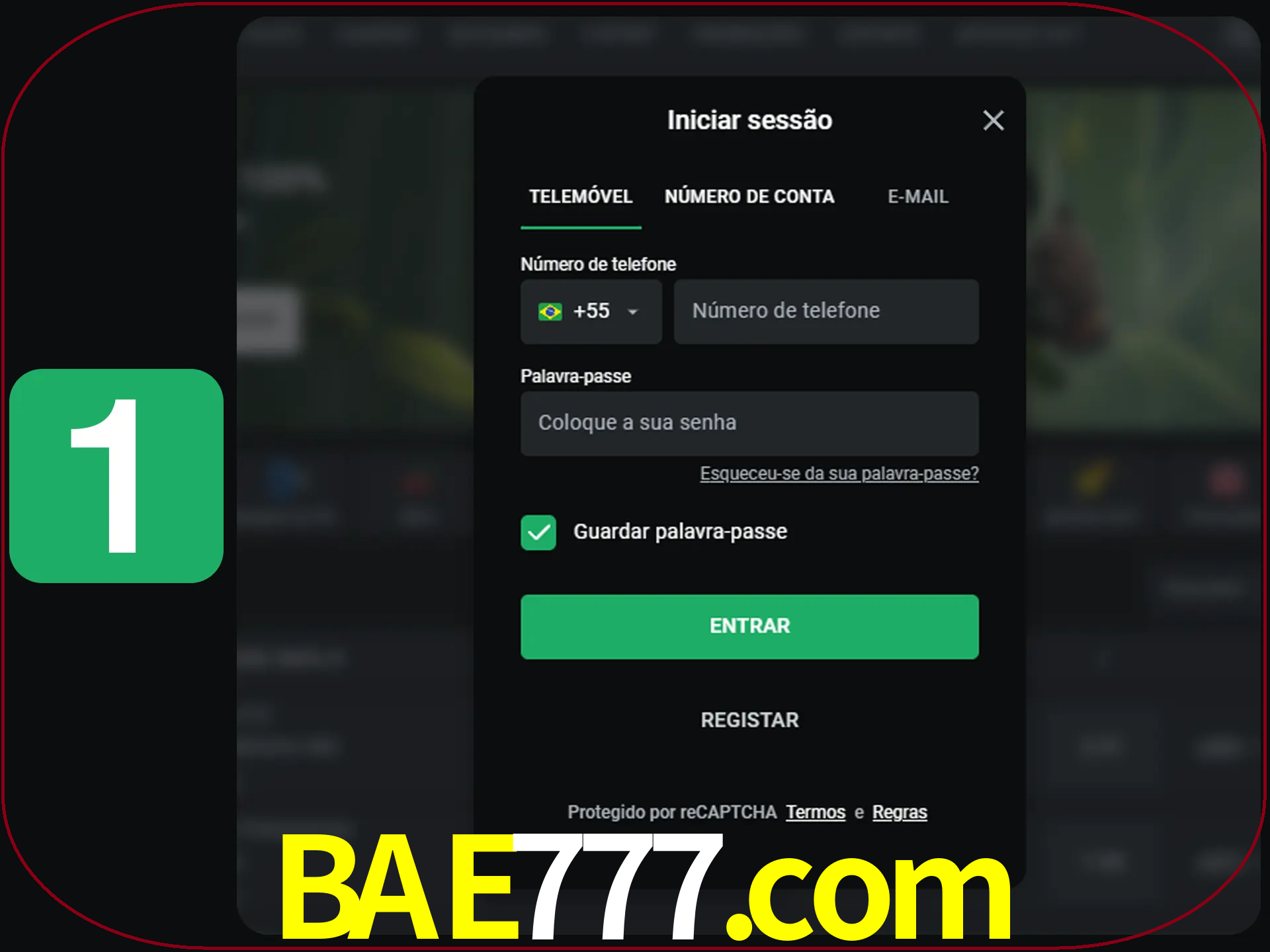 Clique no botão Entrar.